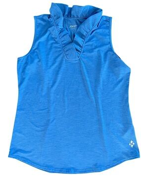 JOFIT Ruffle Collar Sleeveless Performance Golf Tennis Preppy Shirt Size Large